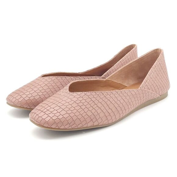 Lucky Brand Alba Ballet Flat in Dusty Mauve Croc Embossed Leather Size 9.5 - Picture 6 of 16